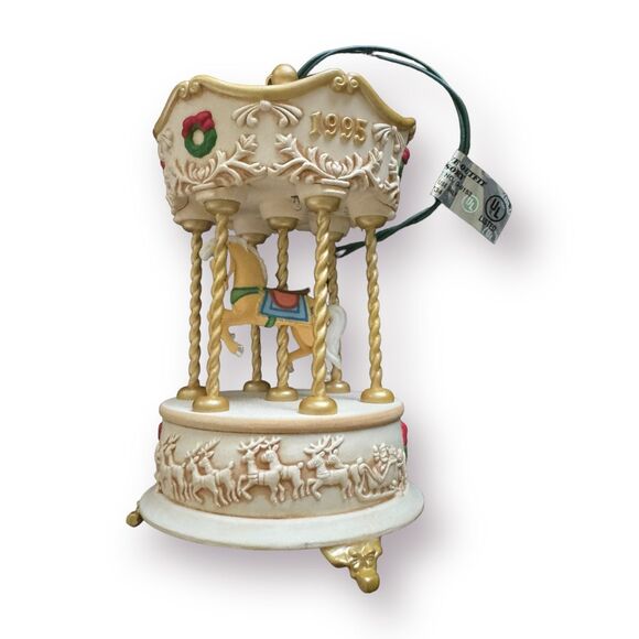 Hallmark Keepsake Ornament Carousel Christmas Tobin Fraley 1995 Lights & Music - Picture 5 of 7
